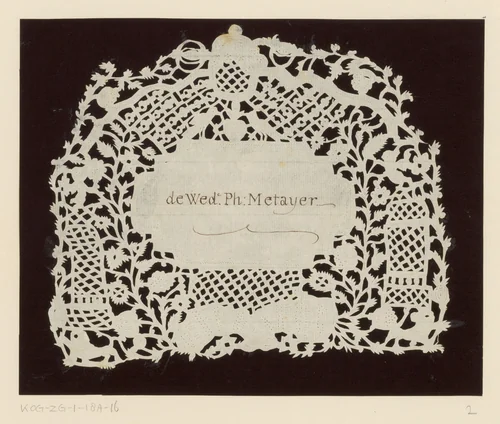 Huwelijksknipsel voor weduwe van Philippe Metayer by anonymous, other, 1750-1849