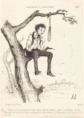 Quand on est possesseur de cent actions... by Honoré Daumier, print, 1840