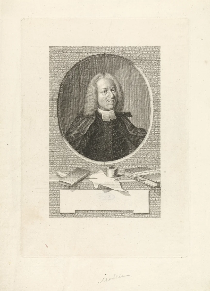 Portret van Johann Lorenz von Mosheim by Jacob Houbraken, print, 1748-1750