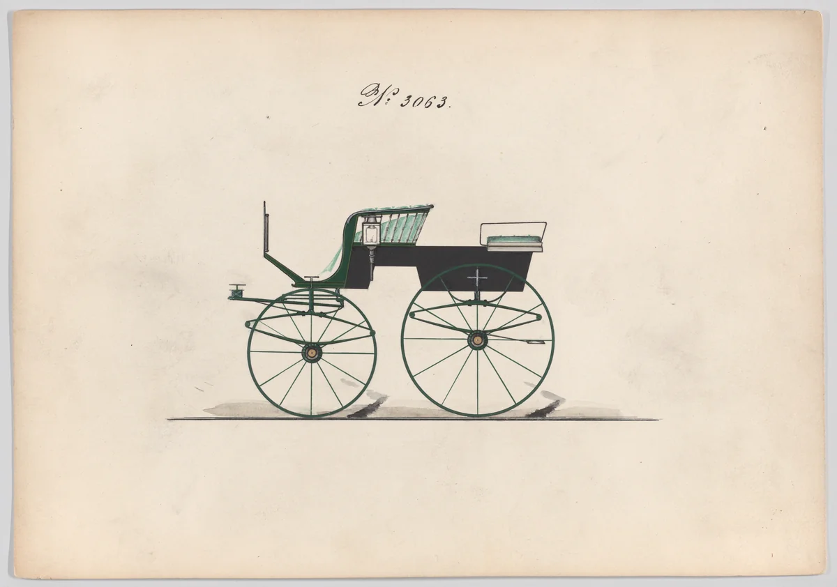 Design for T-Cart, no. 3063 by Brewster & Co., drawing, 1874