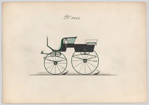 Design for T-Cart, no. 3063 by Brewster & Co., drawing, 1874