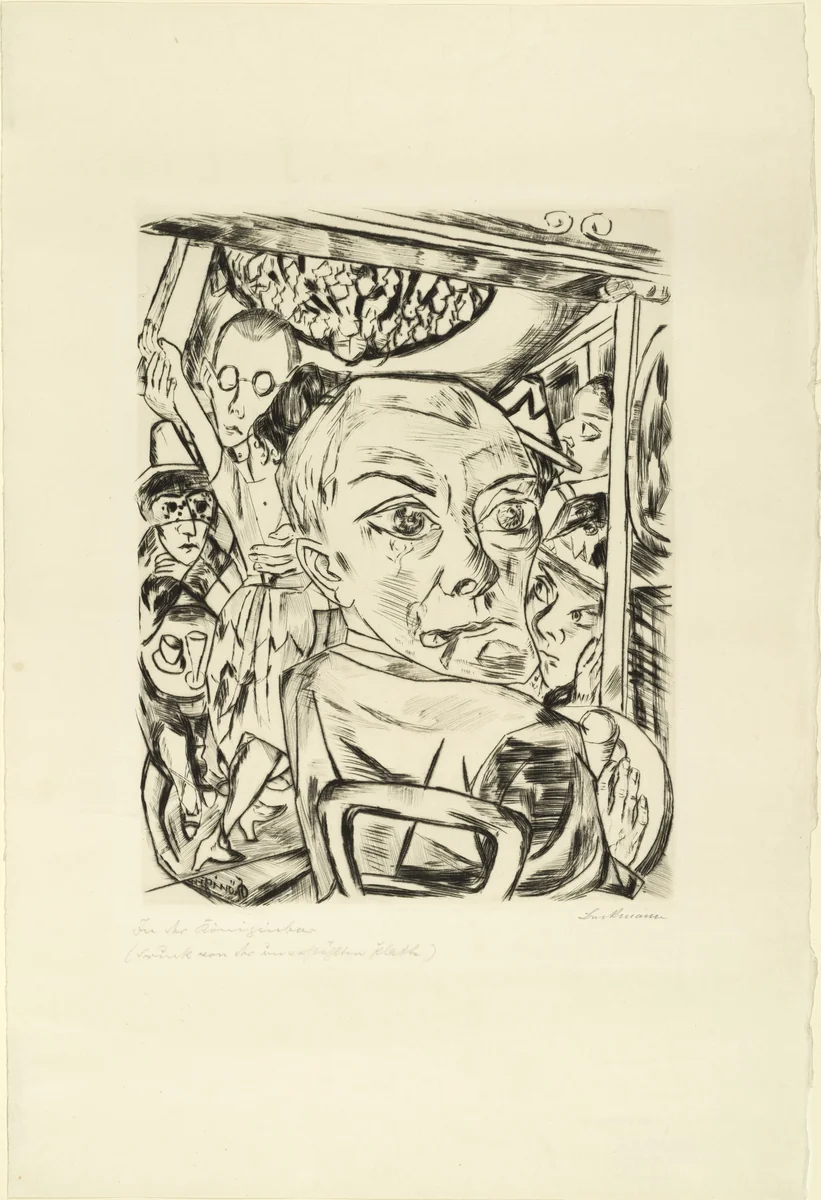 Königin Bar (Self-Portrait) (Königinbar [Selbstbildnis]) by Max Beckmann, print, 1920