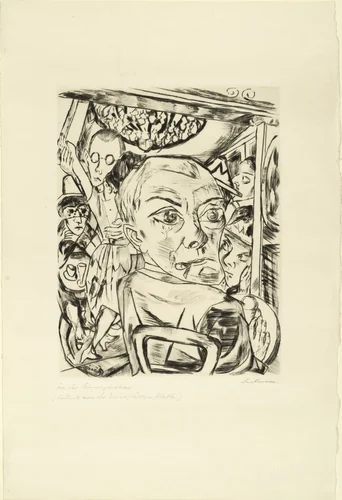 Königin Bar (Self-Portrait) (Königinbar [Selbstbildnis]) by Max Beckmann, print, 1920