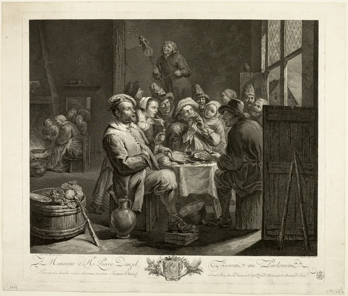 The King Drinks by Jacques Claude Danzel, print, 1766