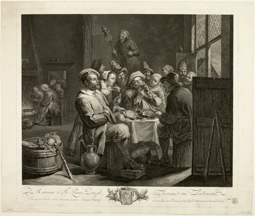 The King Drinks by Jacques Claude Danzel, print, 1766
