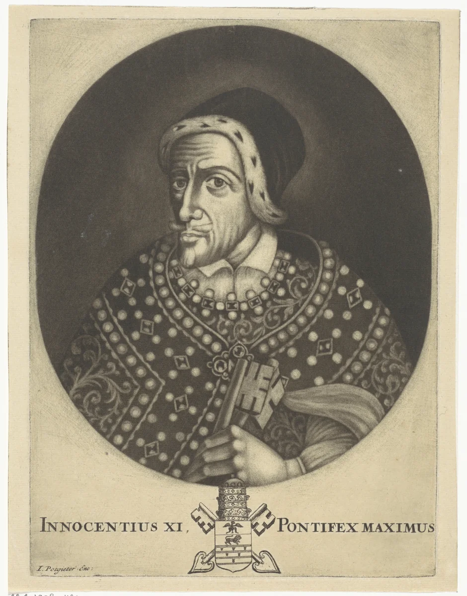 Portret van paus Innocentius XI by anonymous, print, 1650-1750