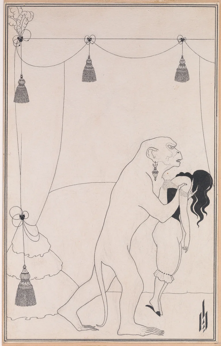 The Murders in the Rue Morgue, for Edgar Allan Poe’s “Tales of Mystery and the Imagination,” Chicago, 1895–96 by Aubrey Beardsley, drawing, 1894