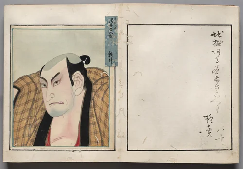 Double-Leaf from Album of Actor Portraits by Shōrakusai, book, 1785-1815