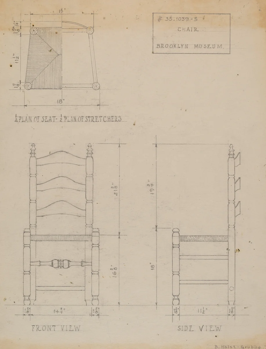 Side Chair by B. Holst-Grubbe, index of american design, 1937