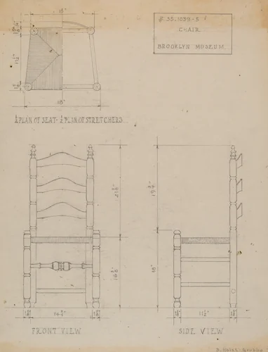 Side Chair by B. Holst-Grubbe, index of american design, 1937