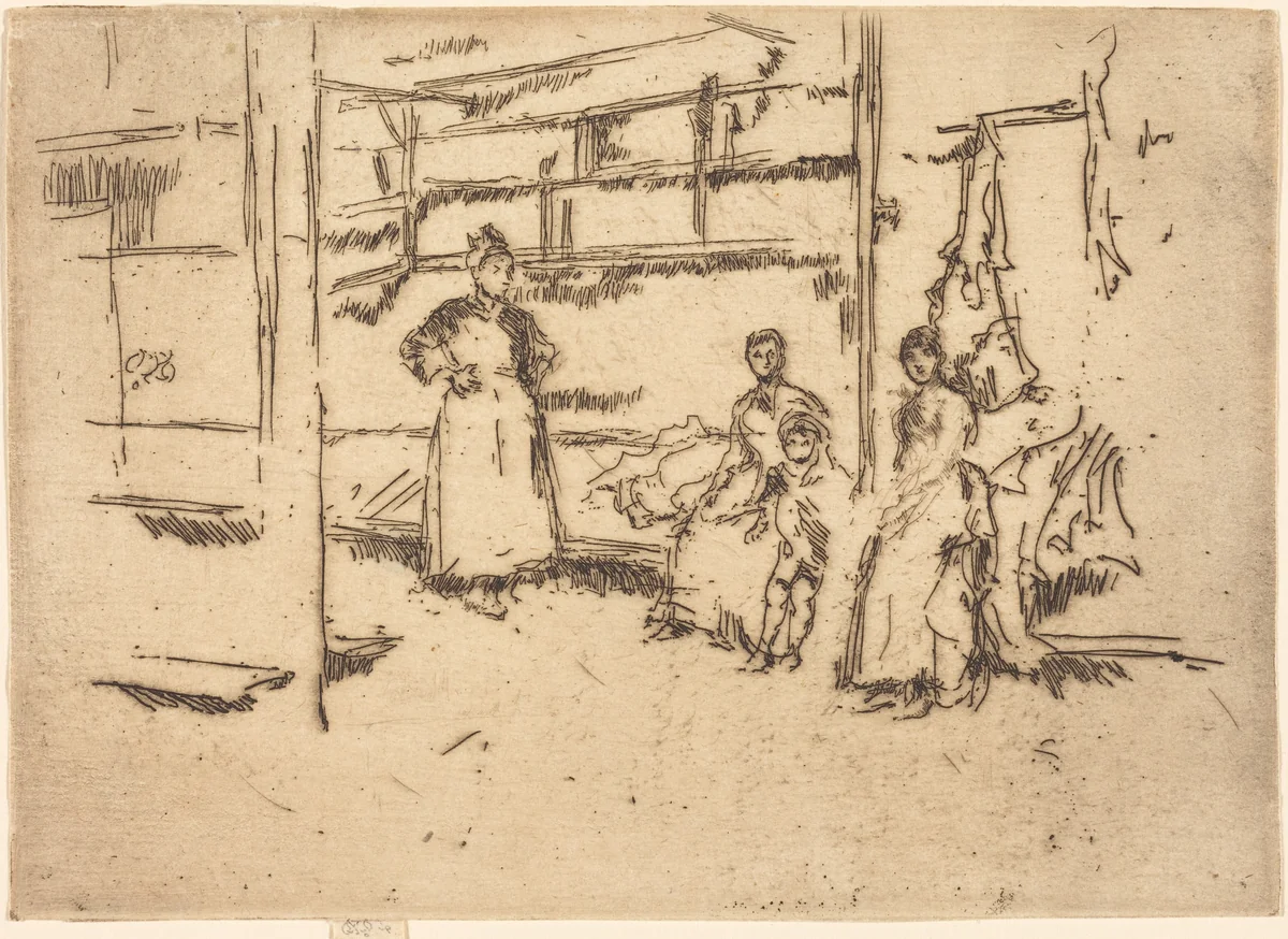 After the Sale, Hounsditch by James McNeill Whistler, print, 1886-1888