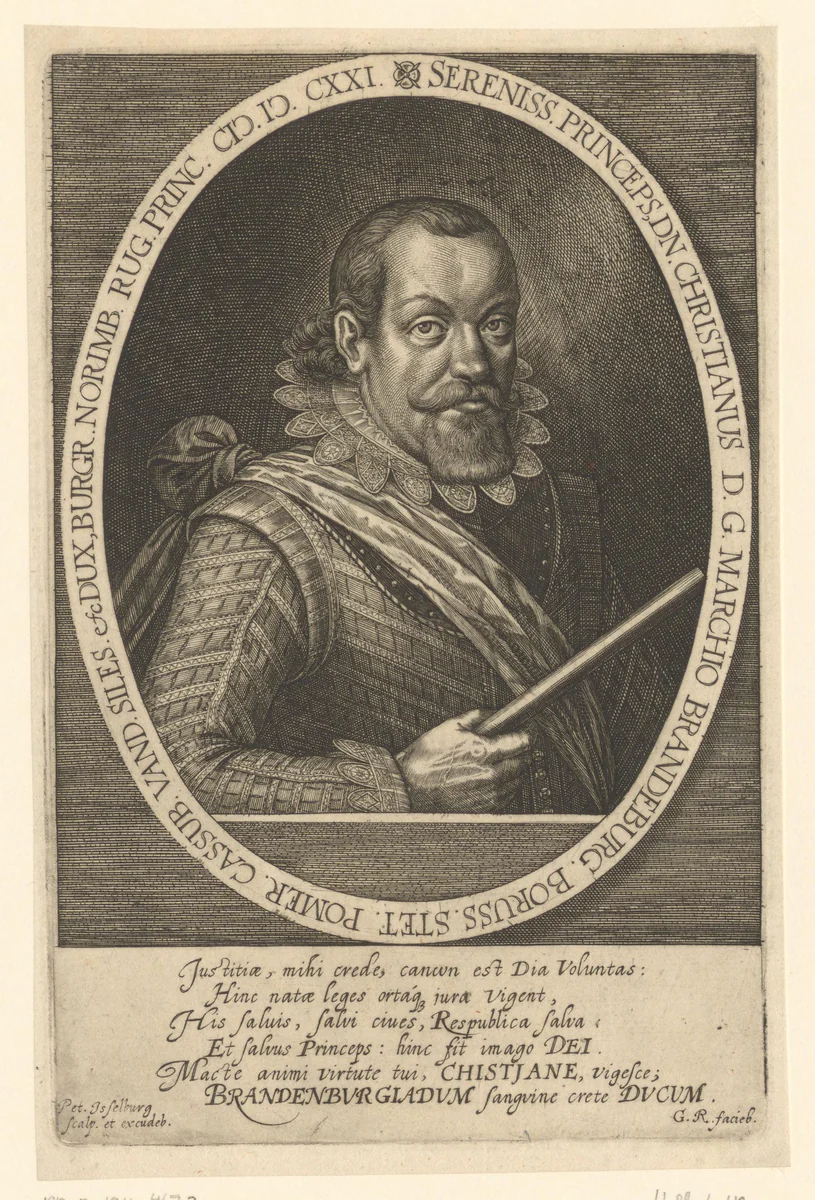 Portret van Christian von Brandenburg by Unknown, print, 1578-1630