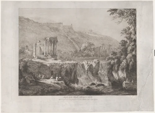 View of the Temple of the Tiburtine Sibyl by Jean Jacques de Boissieu, print, 1809