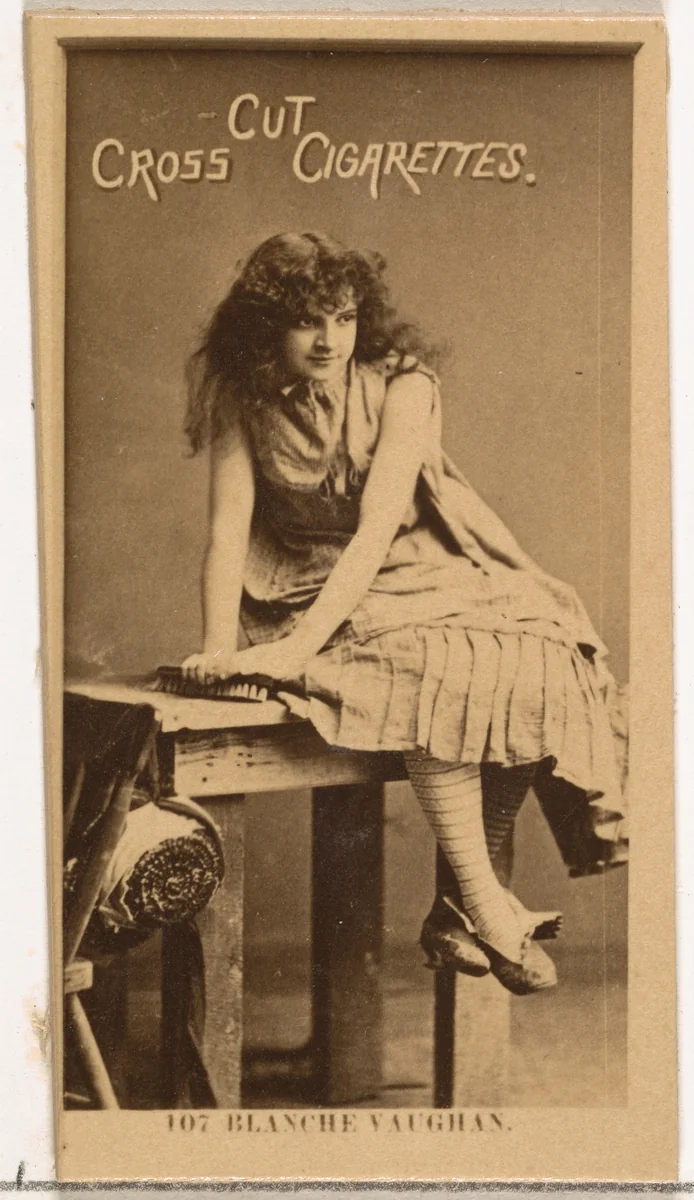 Card Number 107, Blanche Vaughan, from the Actors and Actresses series (N145-2) issued by Duke Sons & Co. to promote Cross Cut Cigarettes by W. Duke, Sons & Co., photograph, 1880-1889