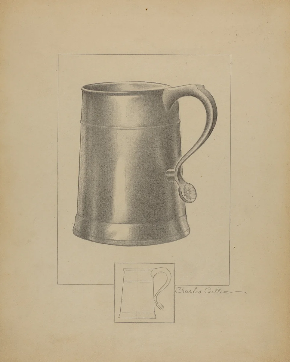 Pewter Mug by Charles Cullen, index of american design, 1936
