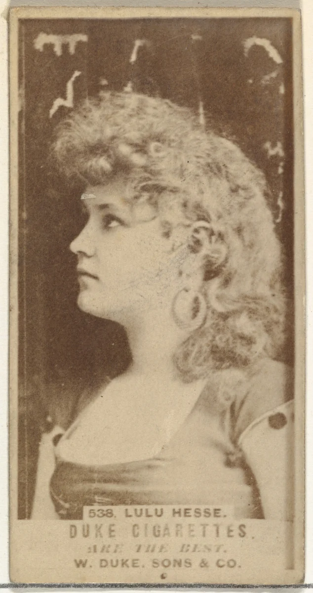 Card Number 538, Lulu Hesse, from the Actors and Actresses series (N145-7) issued by Duke Sons & Co. to promote Duke Cigarettes by W. Duke, Sons & Co., photograph, 1880-1889
