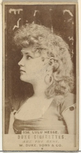 Card Number 538, Lulu Hesse, from the Actors and Actresses series (N145-7) issued by Duke Sons & Co. to promote Duke Cigarettes by W. Duke, Sons & Co., photograph, 1880-1889