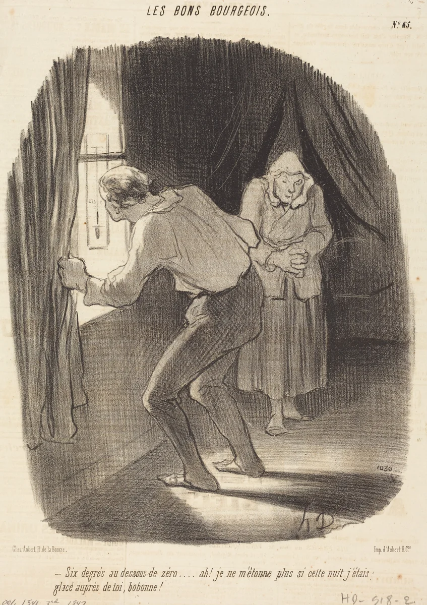 Six degrés au-dessous de zéro... by Honoré Daumier, print, 1847