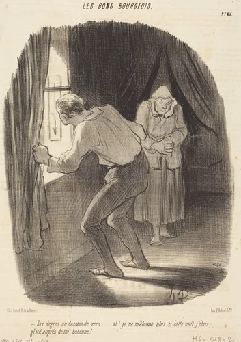 Six degrés au-dessous de zéro... by Honoré Daumier, print, 1847