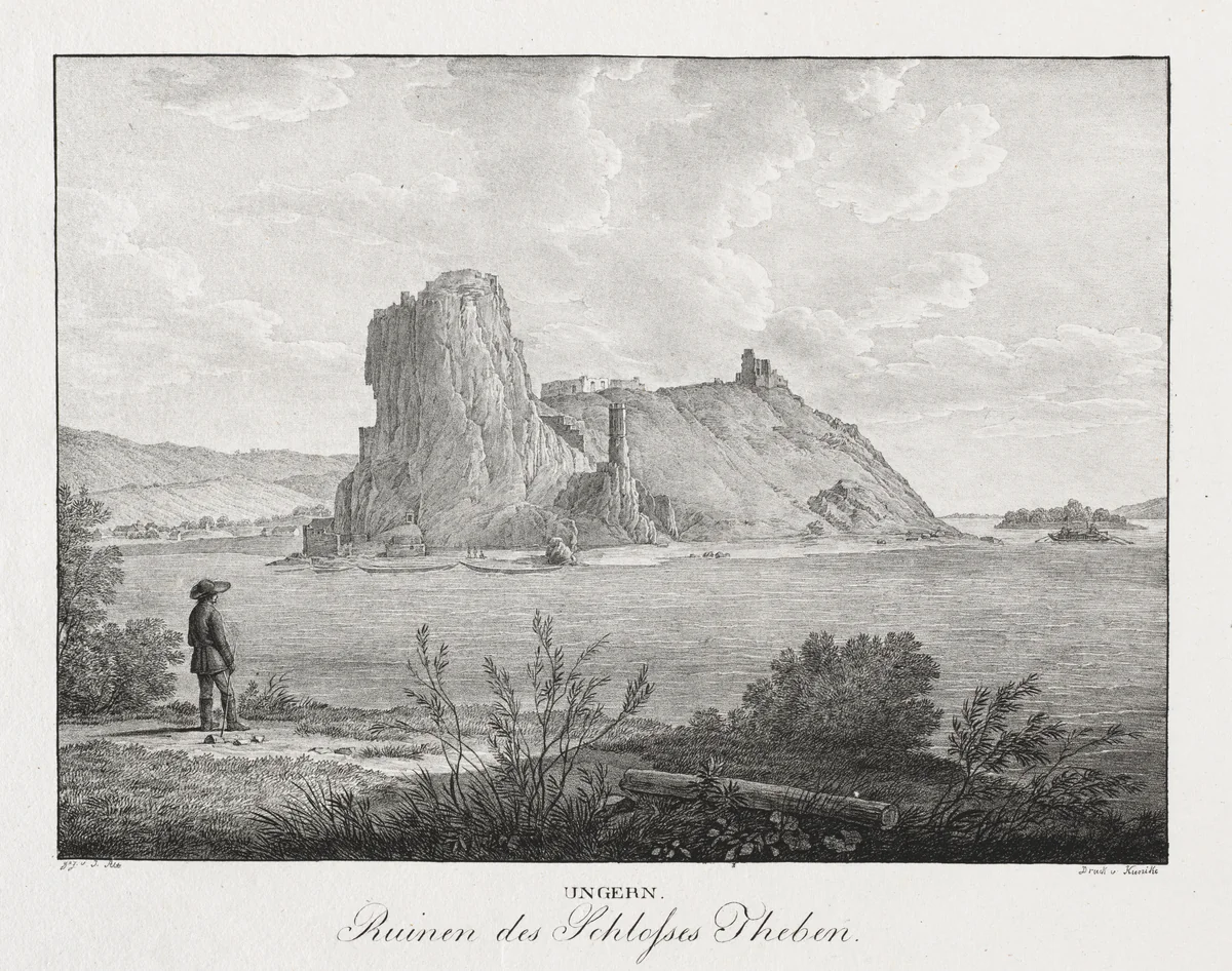 Ungern, Ruinen des Schlosses Theben by Jakob Alt, print