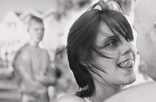 Blade and Tank at the Beach by Jim Goldberg, photograph, 1988