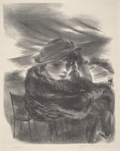 Café No. 2 by Yasuo Kuniyoshi, print, 1935