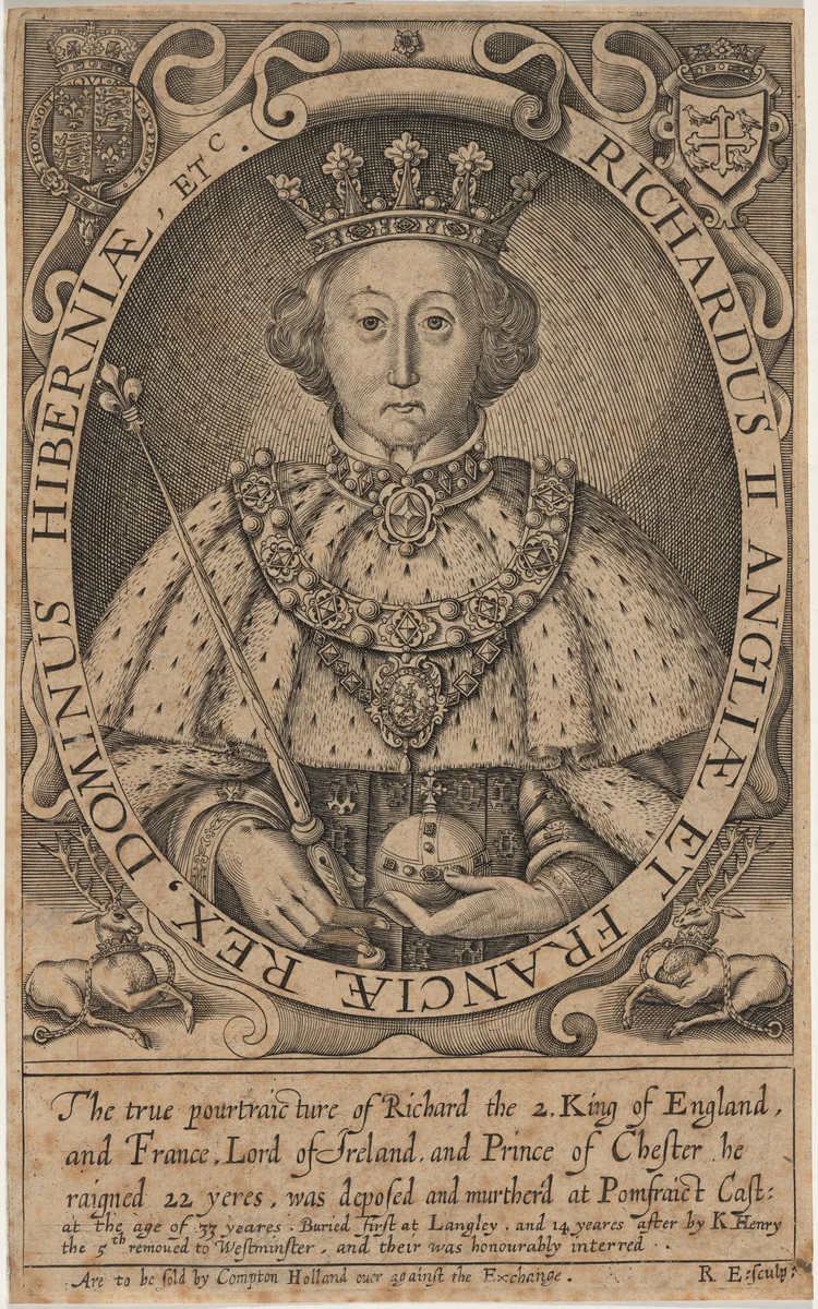 Richard II of England by Renold Elstrack, print, 1618