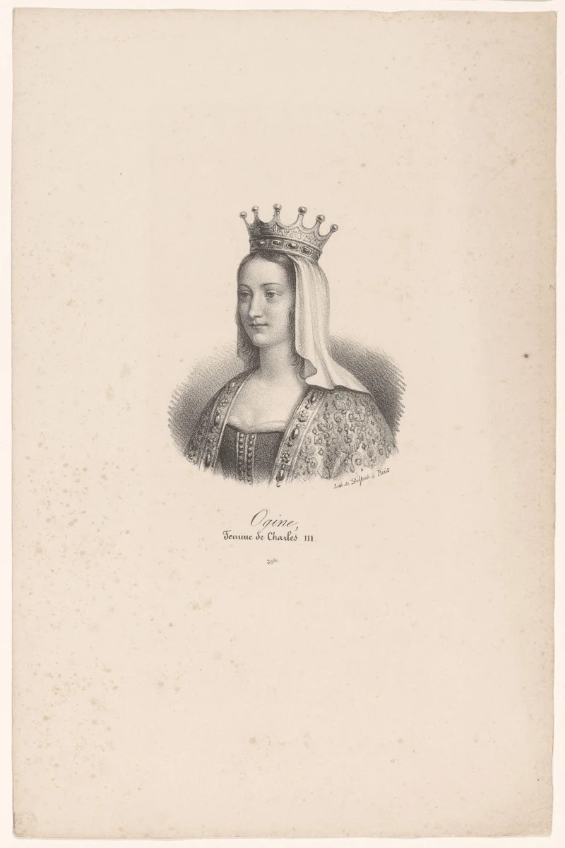 Portret van Hedwig van Wessex by anonymous, print, 1818-1842