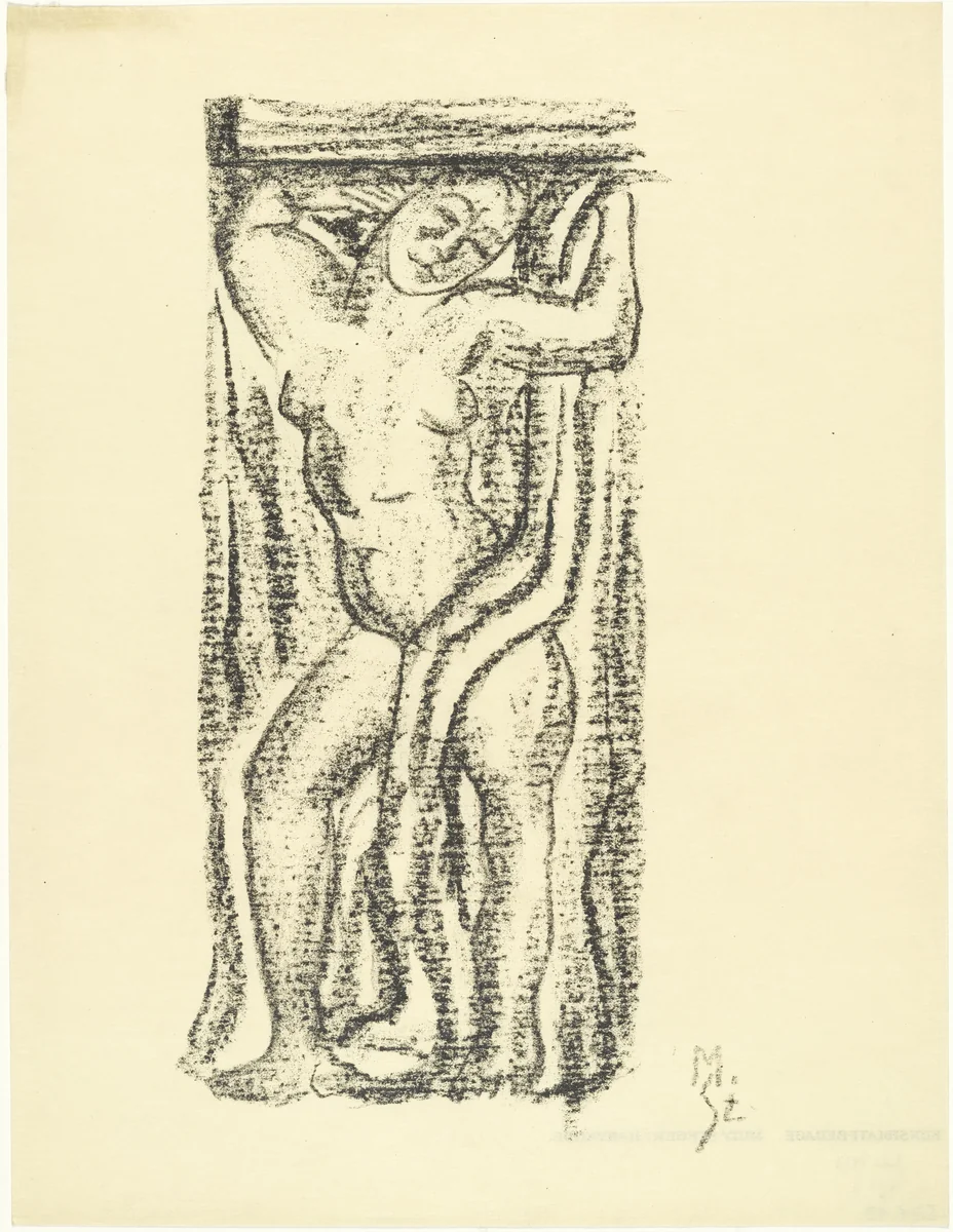 Caryatid (Karyatide) (plate, loose leaf) from the periodical Das Kunstblatt, vol. 1, no. 7 (Jul 1917) by Milly Steger, print, 1917