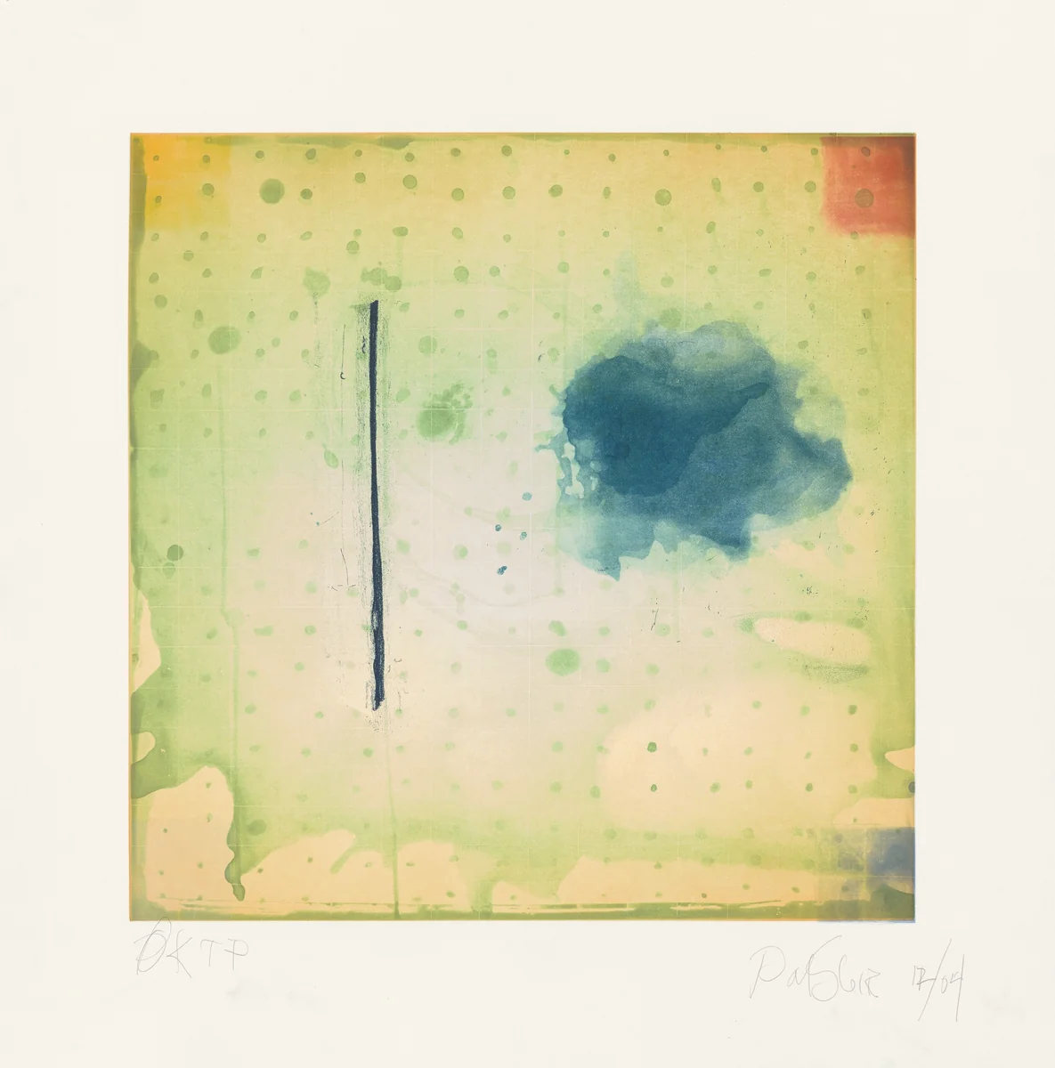 Mixed Marks, Grid and Ink Blot by Pat Steir, print, 2004