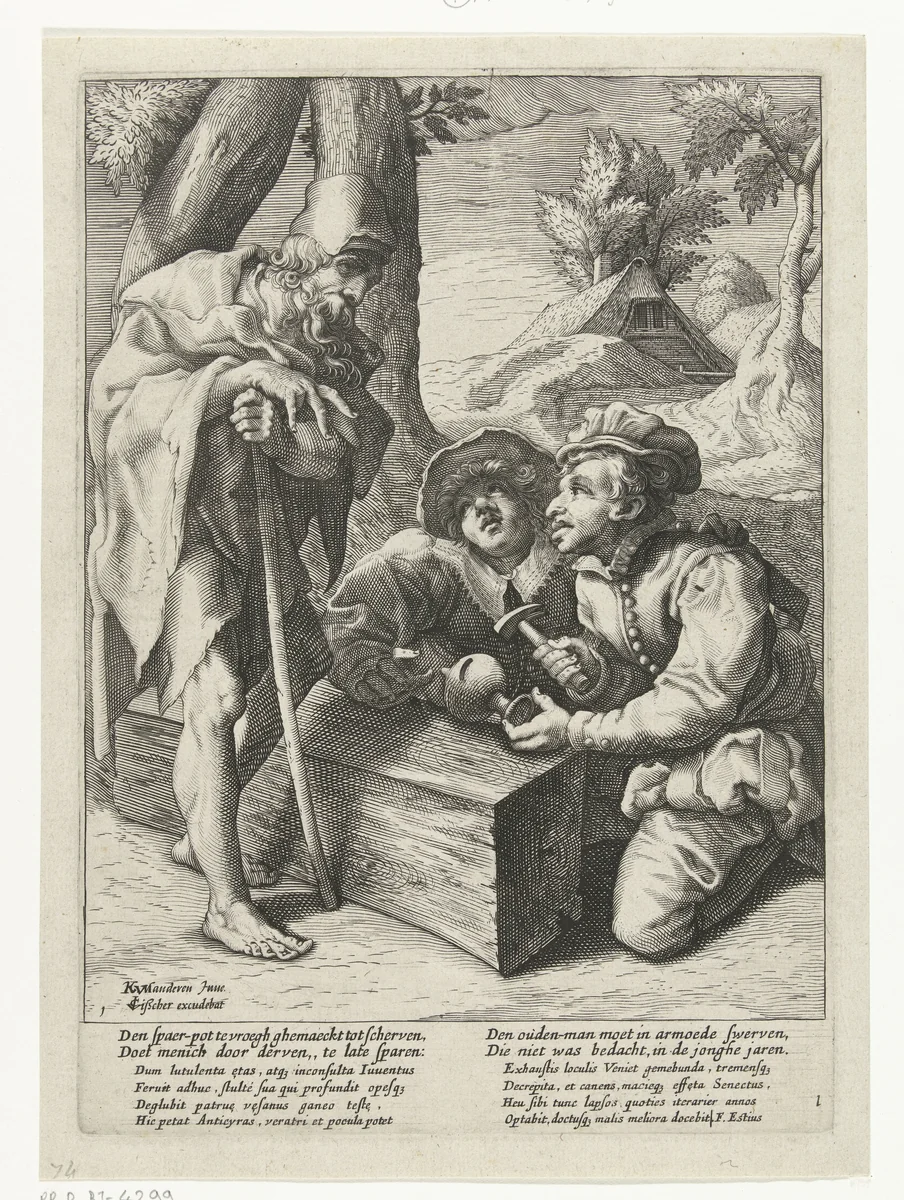 Die den spaarpot aan scherven slaat, is zijn penningsken kwijt, eer hij het kent by Unknown, print, 1590-1594