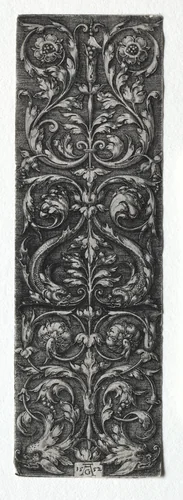 Ornament Design with Fishes by Heinrich Aldegrever, print, 1552