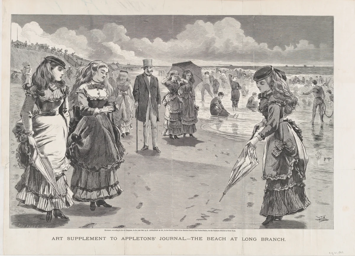 The Beach at Long Branch (from "Appleton's Journal," Vol. II) by Winslow Homer, print, 1869