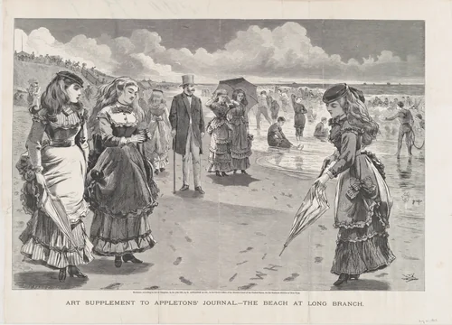 The Beach at Long Branch (from "Appleton's Journal," Vol. II) by Winslow Homer, print, 1869