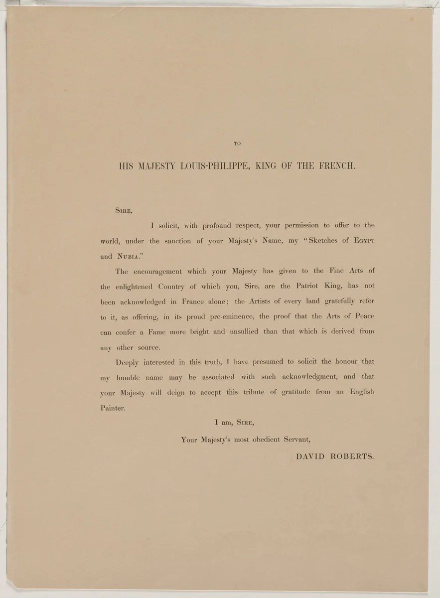 Egypt and Nubia, Volume I: Dedication Page by Louis Haghe, print, 1846