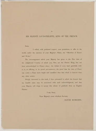 Egypt and Nubia, Volume I: Dedication Page by Louis Haghe, print, 1846