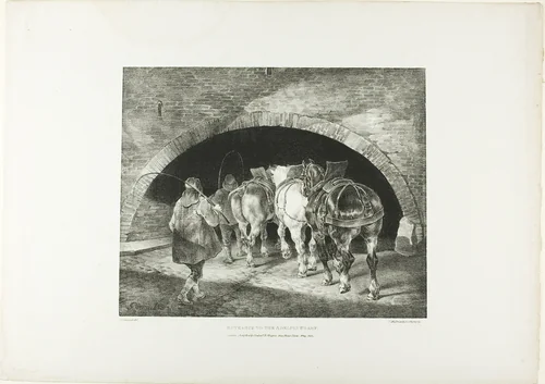 Entrance to the Adelphi Wharf, plate 11 from Various Subjects Drawn from Life on Stone by Jean Louis André Théodore Géricault, print, 1821