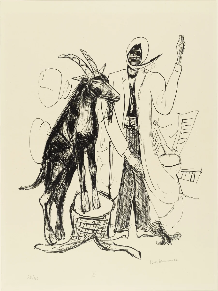 The Buck (Der Bock) from Day and Dream by Max Beckmann, print, 1946