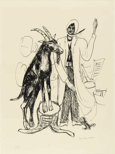 The Buck (Der Bock) from Day and Dream by Max Beckmann, print, 1946