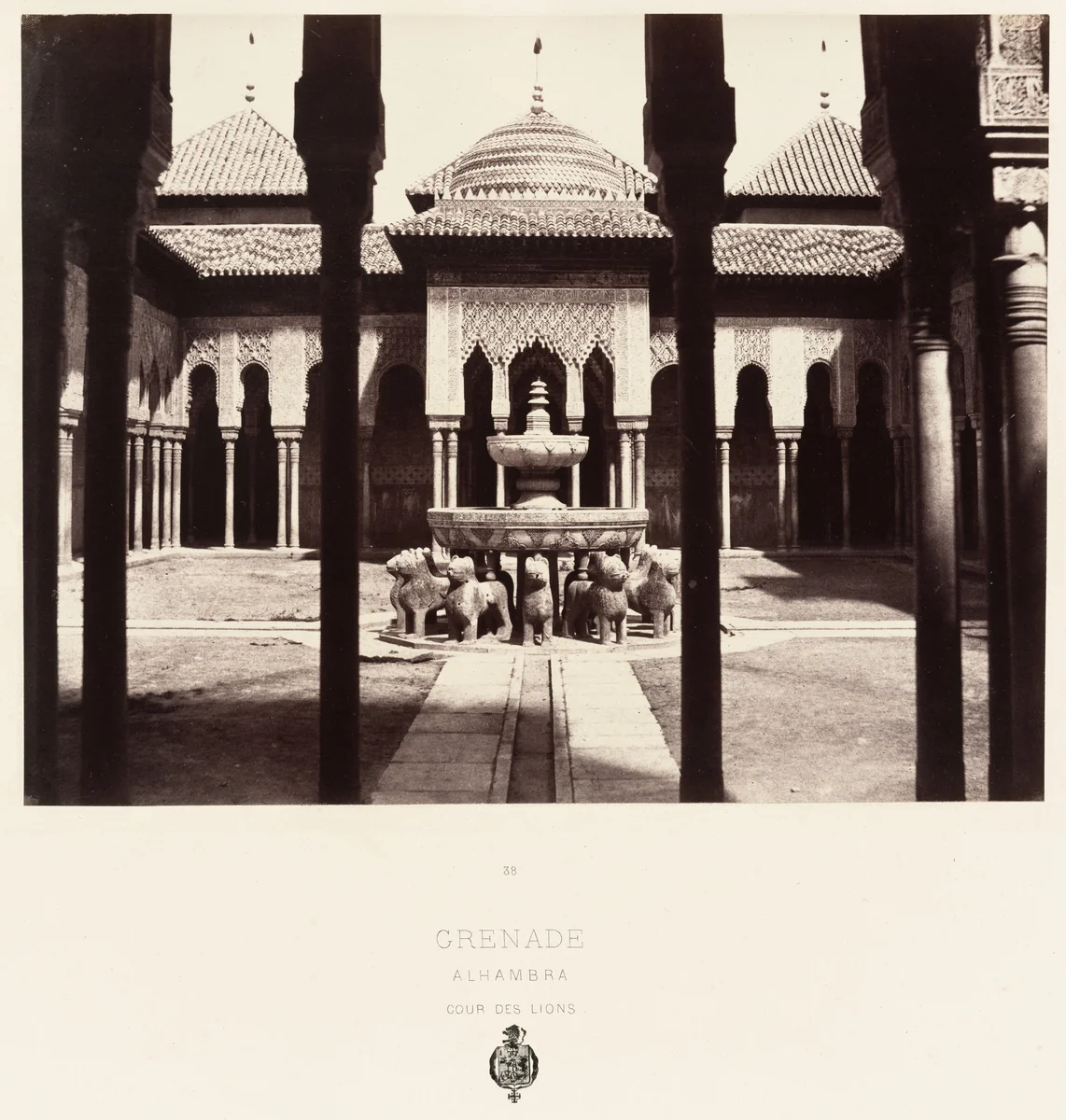 Cour des Lions, Grenade, Alhambra (Court of the Lions, Granada, Alhambra) by Louis de Clercq, photograph, 1859