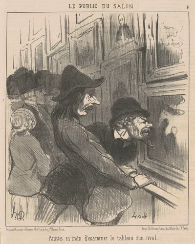 Artistes en train d'examiner ... by Honoré Daumier, print, 1852