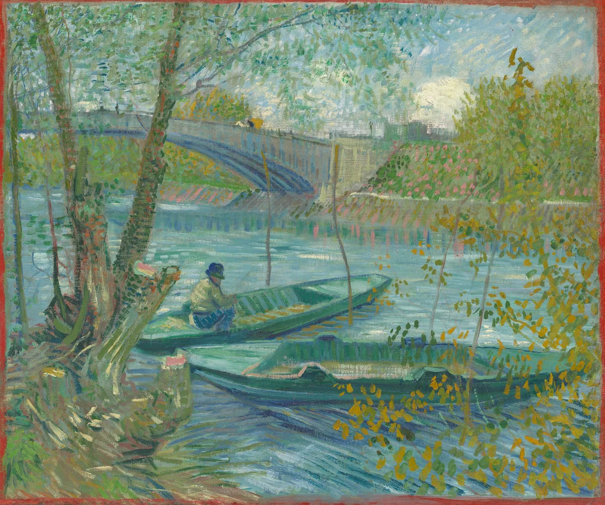 Fishing in Spring, the Pont de Clichy (Asnières) by Vincent van Gogh, painting, 1887