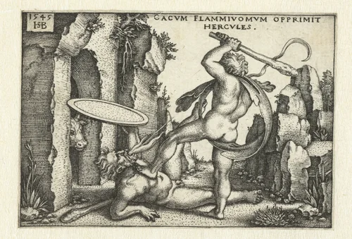 Hercules doodt Cacus by Unknown, print, 1545