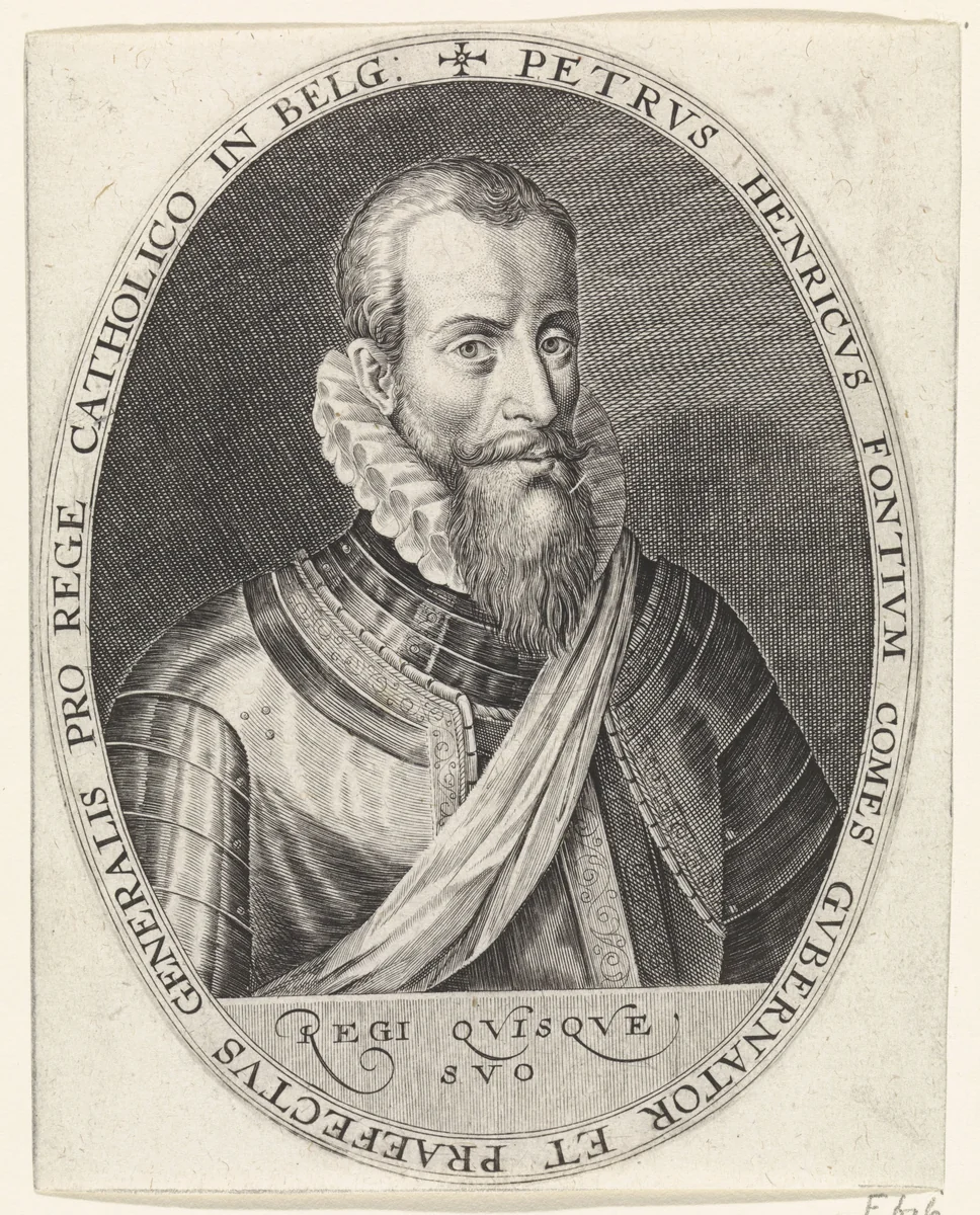 Portret van Pedro Enríquez de Toledo by Crispijn van de Passe, print, 1574-1637