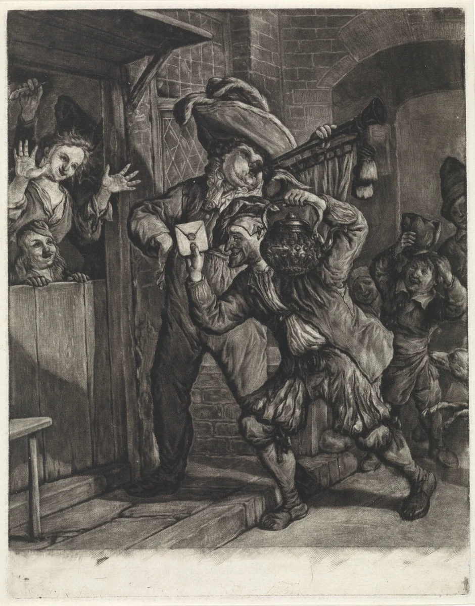 Loterij van Grootebroek, 1694 by Cornelis Dusart, print, 1694-1695