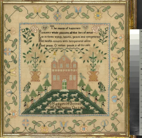 Sampler by Margaret Cassedy, artwork, 1826