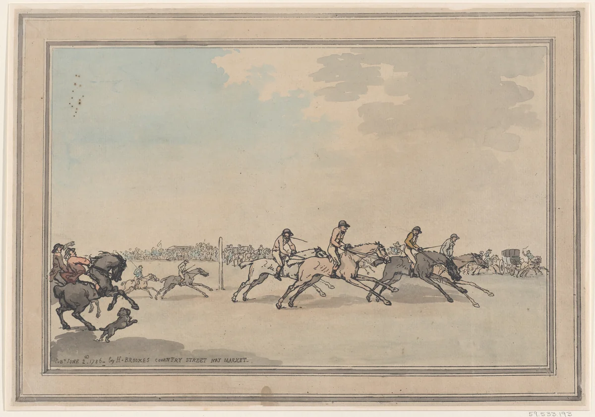 The Start by Thomas Rowlandson, print, 1786