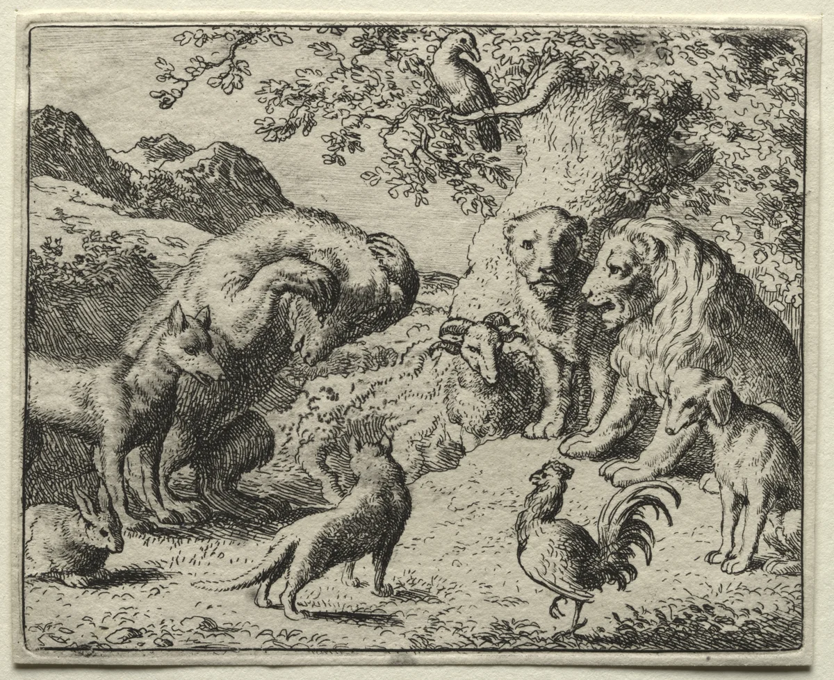 Reynard the Fox: The Complaint of the Bear by Allart van Everdingen, print, 1650-1675