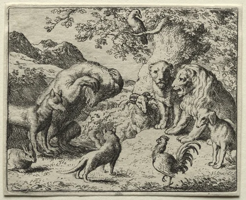 Reynard the Fox: The Complaint of the Bear by Allart van Everdingen, print, 1650-1675