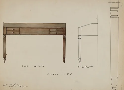 Accounting Desk by Kurt Melzer, index of american design, 1936